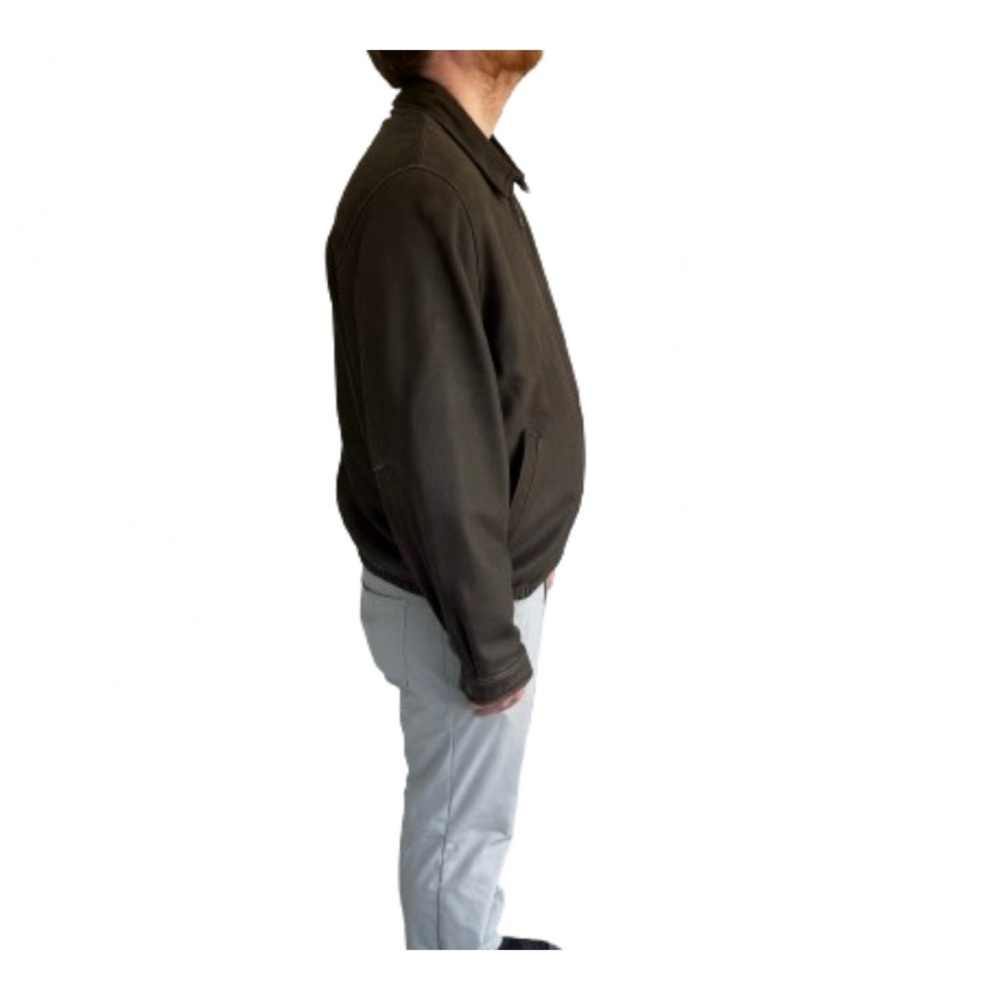 Columbia Mens Vintage Sportswear Brown Leather Flannel Lined Jacket Tall Sz XLT - Picture 4 of 10